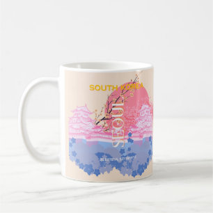 Seoul South Korea Travel Art, Pastel Coffee Mug