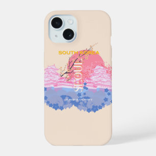 Seoul South Korea Travel Art, Pastel iPhone 15 Case
