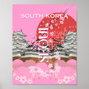 Seoul South Korea Travel Art Poster