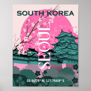 Seoul South Korea Travel Art Poster
