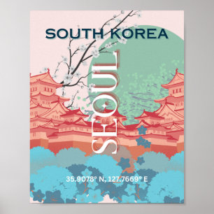Seoul South Korea Travel Art Poster
