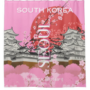 Seoul South Korea Travel Art Shower Curtain
