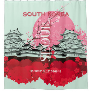 Seoul South Korea Travel Art Shower Curtain