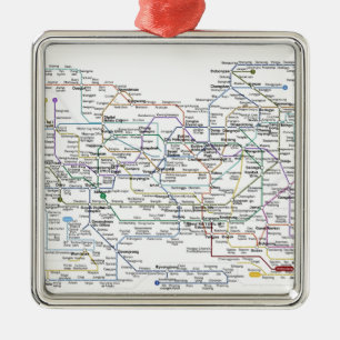 Seoul Subway Map Metal Ornament