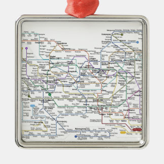 Seoul Subway Map Metal Ornament