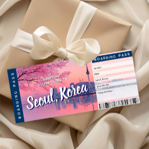 Seoul Surprise Trip Boarding Pass Gift Ticket Card