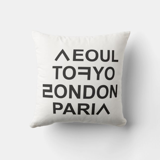 SEOUL TOKYO LONDON PARIS CUSHION (Back)