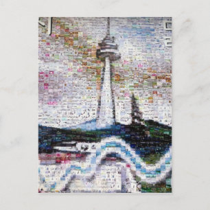 seoul tower river postcard