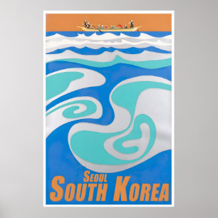 Seoul Travel Poster South Korea Art Print Asian