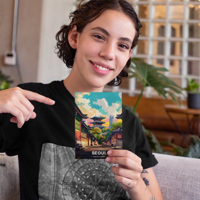 Seoul's Ancient Charm Under a Vivid Sky Postcard (Creator Uploaded)