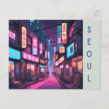 Seoul's Famous Landmarks:A Retro Journey Neon city