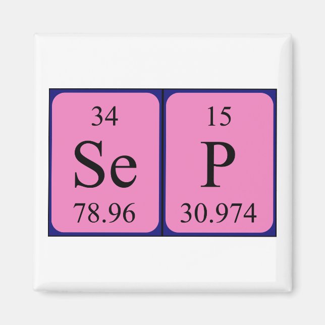 Sep periodic table name magnet (Front)