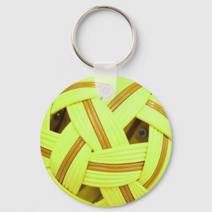 Sepak Takraw ball Yellow Sports Key Ring
