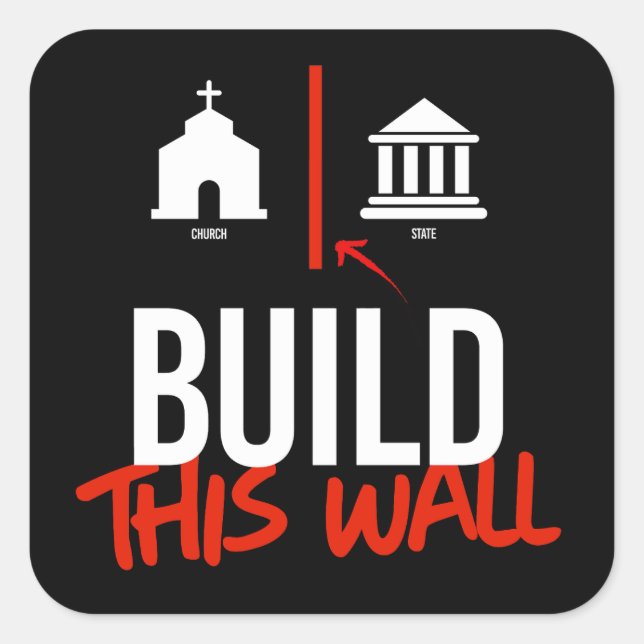 Separate Church and State Square Sticker (Front)