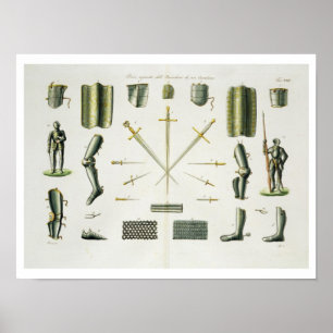 Separate Pieces of a Knight's Armour, plate 18 fro Poster