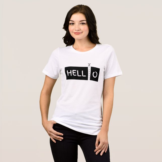 Separated "Hello" Word Art - Unique Typography Tri-Blend Shirt (Front Full)