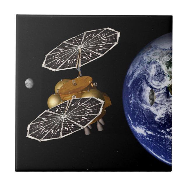 Separation Of Entry Vehicle On A Mars Mission. Ceramic Tile (Front)