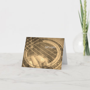 Sepia abstract guitar just a note greeting card