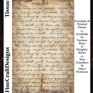 Sepia Aged Paper Elegant Writing DC8a Decoupage