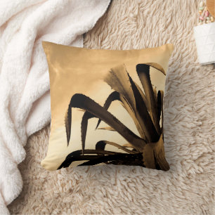 Sepia Aloe Plant Photograph  Cushion