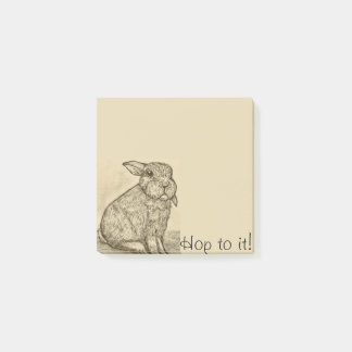 Sepia Antique Bunny Rabbit Post-It Notes