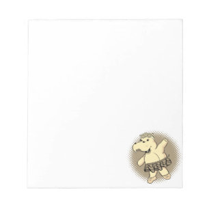 Sepia Ballerina Hippo With Tutu Notepad