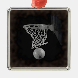 Sepia Basketball Metal Ornament