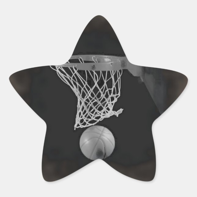 Sepia Basketball Star Sticker (Front)