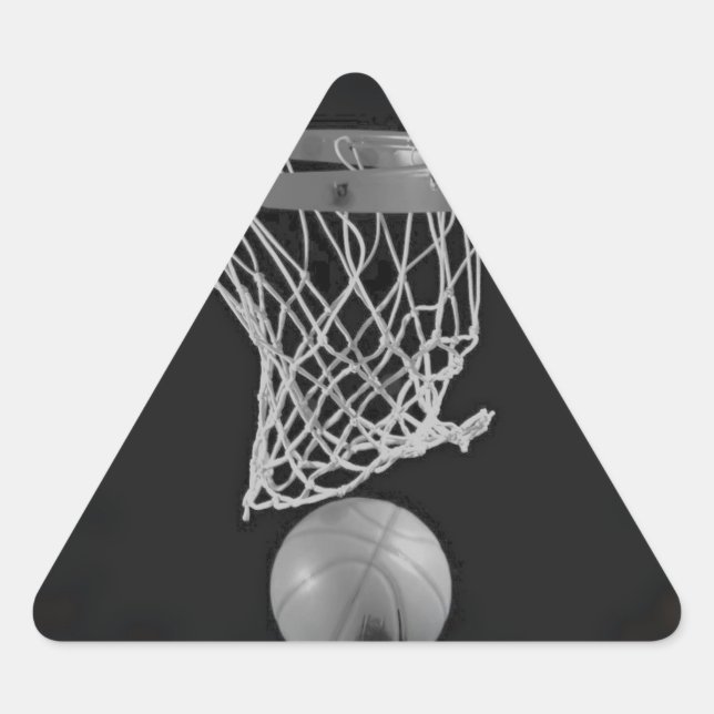 Sepia Basketball Triangle Sticker (Front)