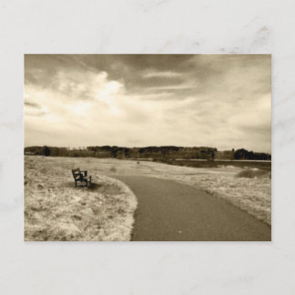 Sepia Bench Postcard