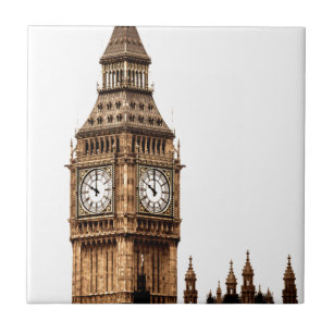 Sepia Big Ben Tower Ceramic Tile