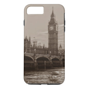 Sepia Big Ben Tower Palace of Westminster Case-Mate iPhone Case