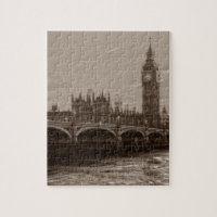 Sepia Big Ben Tower Palace of Westminster