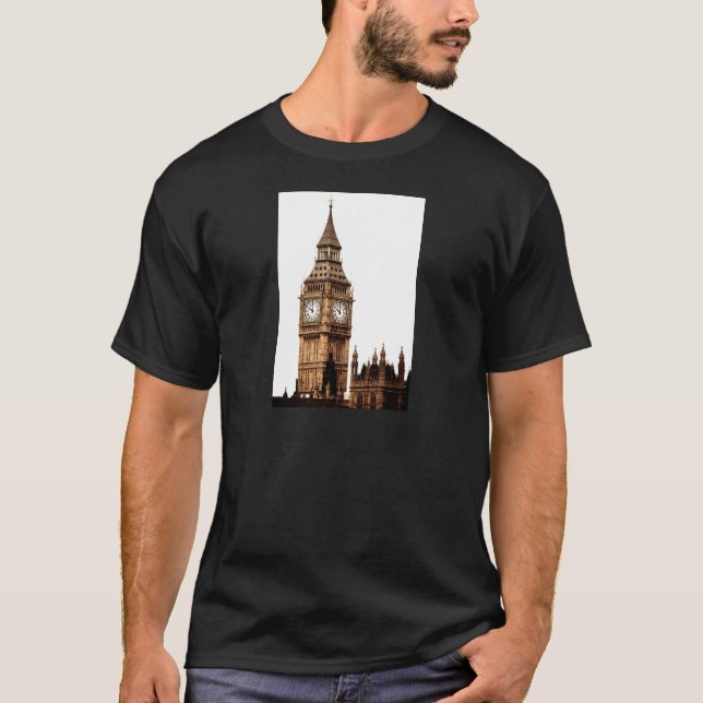 Sepia Big Ben Tower T-Shirt (Front)