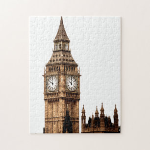 Sepia Big Ben Tower Travel Art Jigsaw Puzzle