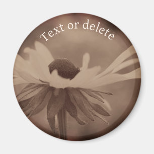 Sepia Black Eyed Susan Flower Personalised Magnet