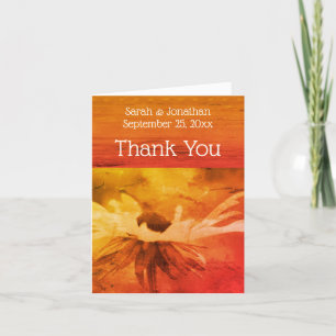 Sepia Black Eyed Susan Wedding Thank You Card