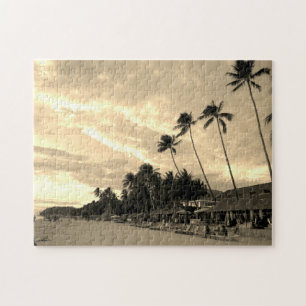 sepia boracay beach jigsaw puzzle