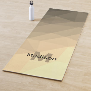 Sepia brown geometric mesh ombre pattern Monogram Yoga Mat