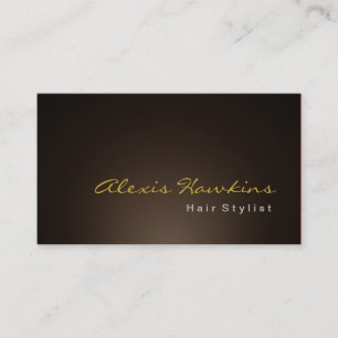 Sepia Brown Gold Hair Stylist Makeup Artist Business Card