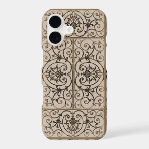 Sepia brown scrollwork pattern