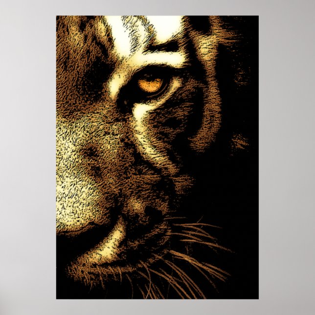 Sepia Brown Sumatran Borneo Tiger Eye Poster (Front)