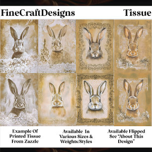 Sepia Bunny Artwork, Easter Crafts EV3L Decoupage Tissue Paper