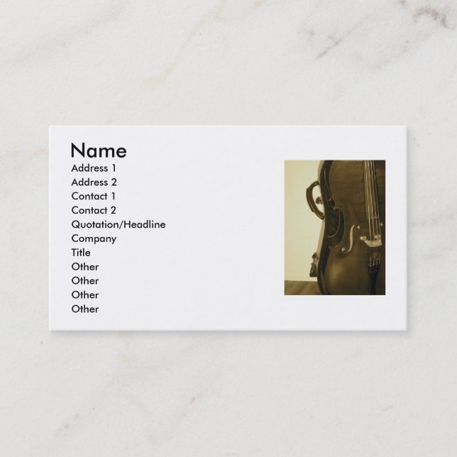 Sepia Cello business card (Front)
