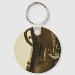 Sepia Cello Keychain