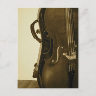 Sepia Cello postcard