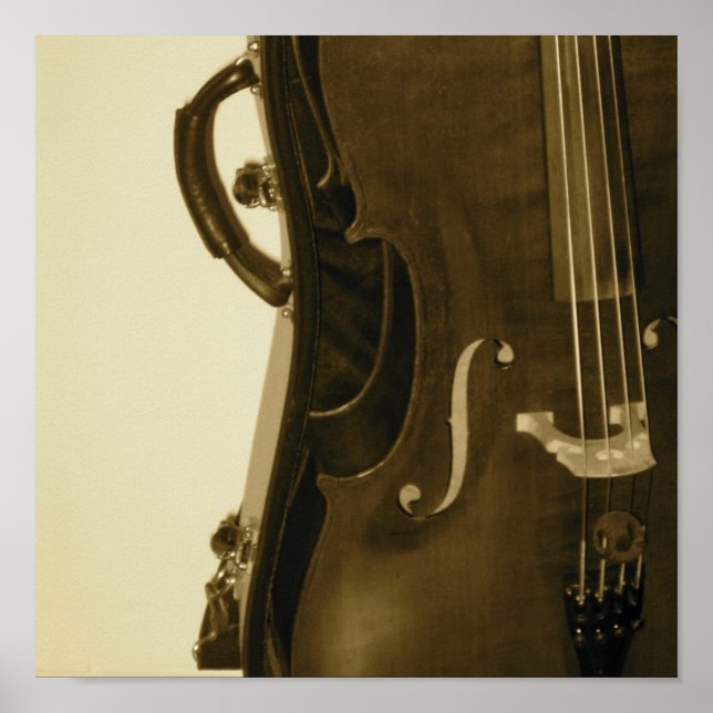 Sepia Cello poster print (Front)