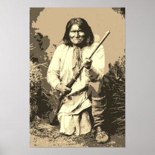 Sepia Chief Geronimo Pop Art Poster