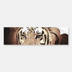 Sepia Close-up Tiger Eyes Bumper Sticker