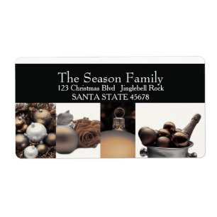 sepia Collage Holiday Address Label